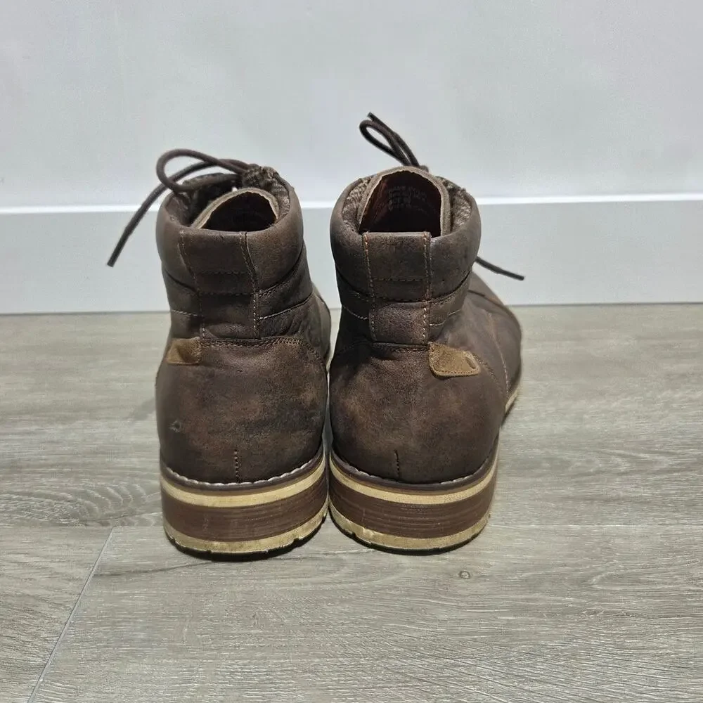 Ferro Aldo Colin Men's Brown Faux Leather Lace Up Boots Size 9.5